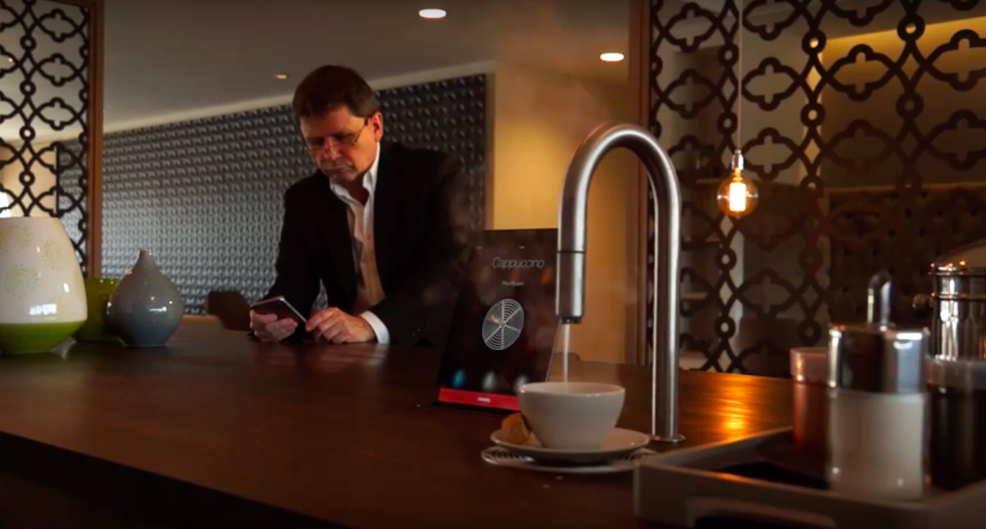 TopBrewer and guest in passenger lounge at TAG Farnborough airport